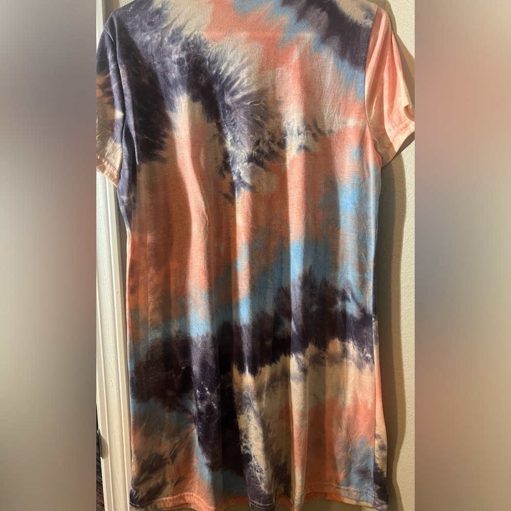 SHEIN Vaca Tie Dye Tee Dress Women’s Size XL(12) - Picture 4 of 6